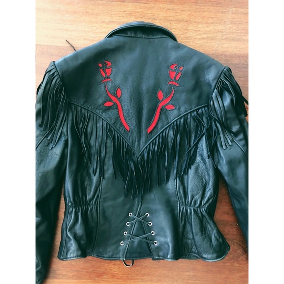 Protech Jackets & Blazers - Fringe Motorcycle leather Jacket M